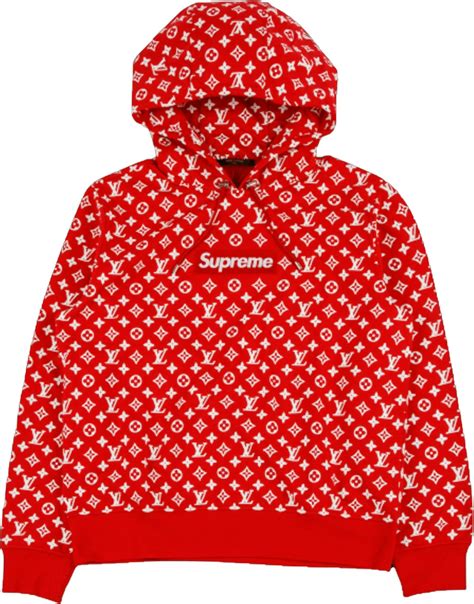 sup x lv box logo hooded sweatshirt red|louis vuitton box hooded sweatshirt.